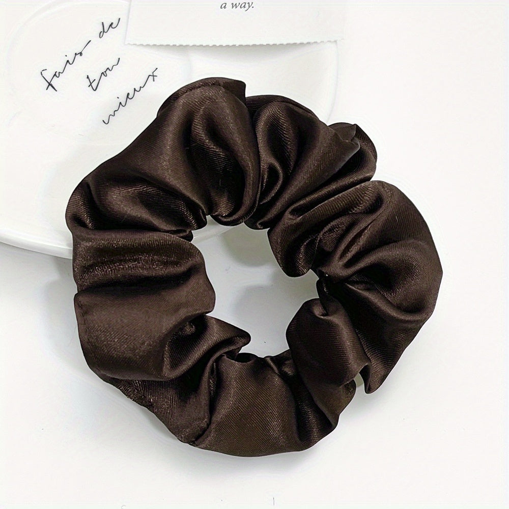 10pcs Satin Scrunchies For Thick Hair Elastic Hair Ties Set