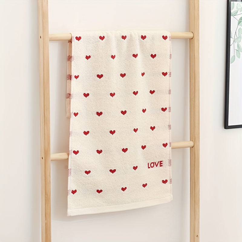 3pcs Heart Embroidered Hand Towel Cotton Soft Absorbent Towel