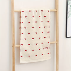 3pcs Heart Embroidered Hand Towel Cotton Soft Absorbent Towel