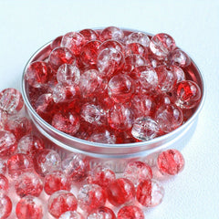 50pcs Crystal Glass Gradient Crack Beads for DIY Jewelry Making