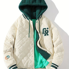 Men's Warm Double Sided Hooded Coat Fleece Hood Jacket