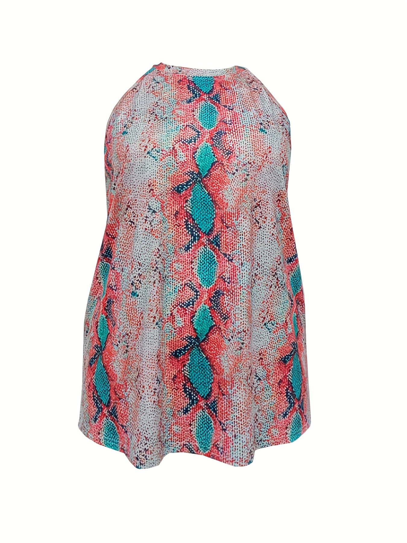  Snake Skin Print Halter Neck Tank Top