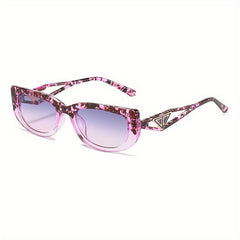 Block Frame Sunglasses For Women Men Y2K Triangle Decor Hollow Temple Glasses