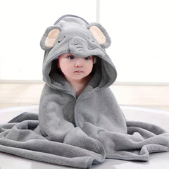 2-Pack Hooded Cartoon Baby Bath Towels Soft Hypoallergenic with Bandanas