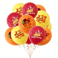 6pcs Thanksgiving Balloon Decoration Turkey Pumpkin Maple Leaf Latex Balloon