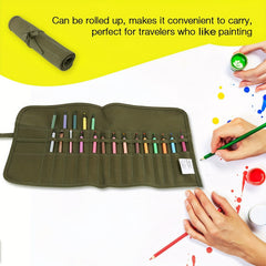 30 Holes DIY Paint Brush Bag Roll Up Canvas Paint Brush Case