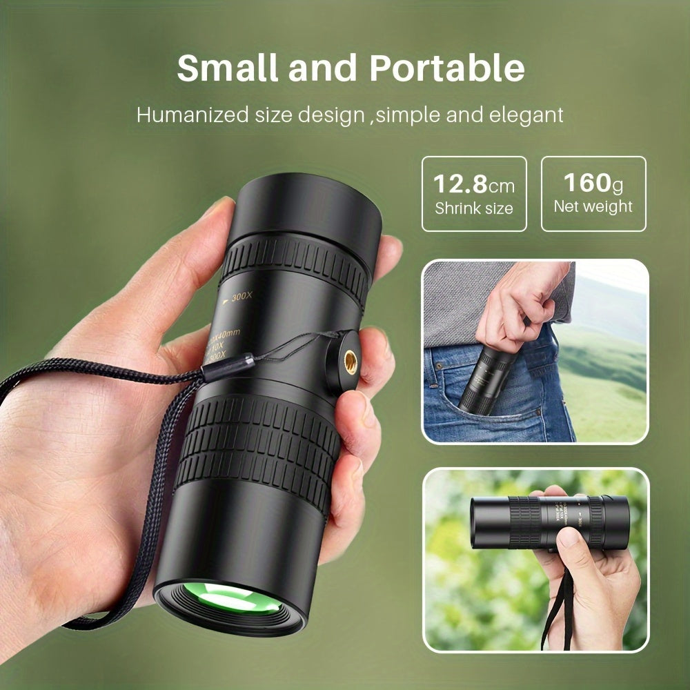 High-powered 10x40 Monocular Telescope with Phone Adapter & Tripod