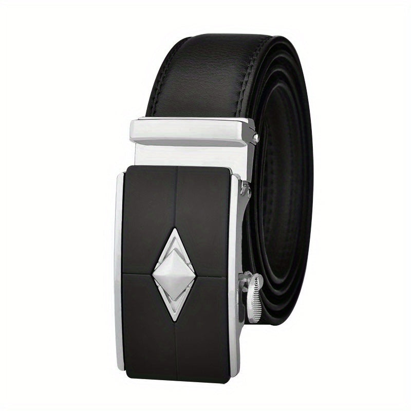Men's Leather Belt Automatic Buckle Business Suit Waist Strap