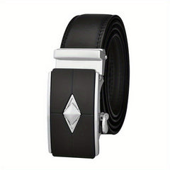 Men's Leather Belt Automatic Buckle Business Suit Waist Strap