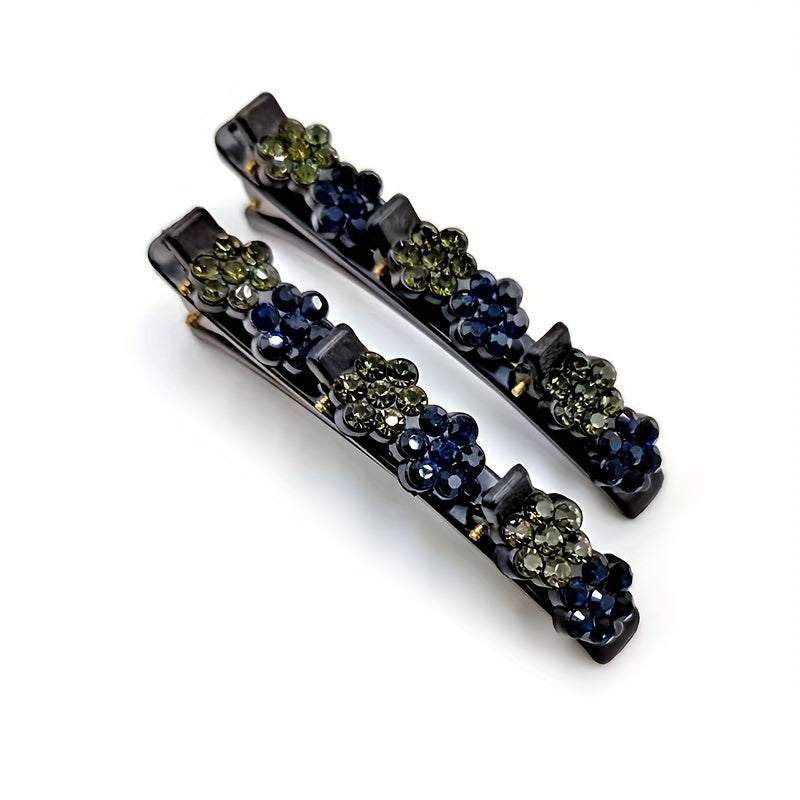Colorful Rhinestone Braids Clip for Hair Bangs