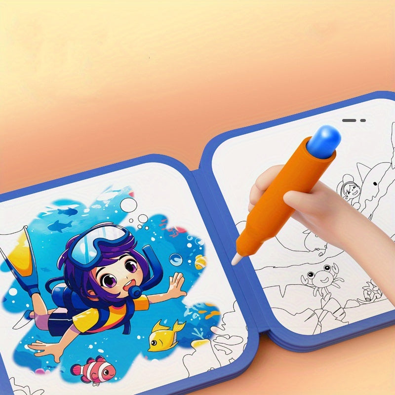 Foldable Magic Water Painting Book - Ocean and Forest Animals