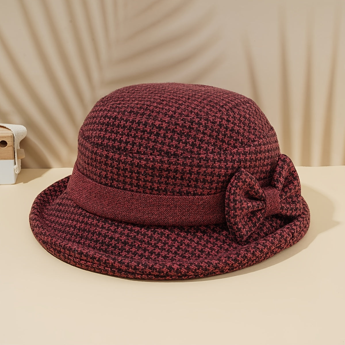 Casual Warm Bow Bucket Hat Fisherman Hat Cloche Hat