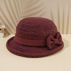 Casual Warm Bow Bucket Hat Fisherman Hat Cloche Hat
