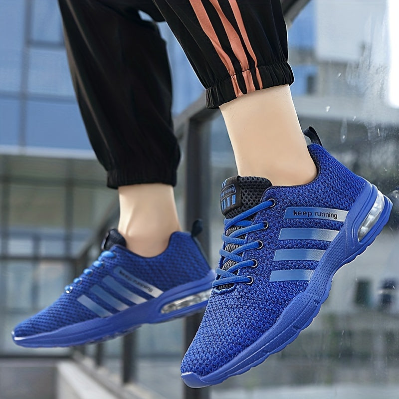 Men's Knit Air Cushioned Lace Up Casual Shoes Lightweight Sneaker
