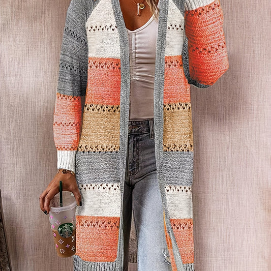  Eyelet Embroidered Open Front Cardigan