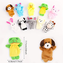 Soft Plush Finger Puppet Set in Various Colors Mini Plush Animals