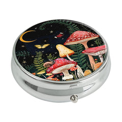 Mushroom Pill Box 3 Compartment Mini Travel Organizer Case