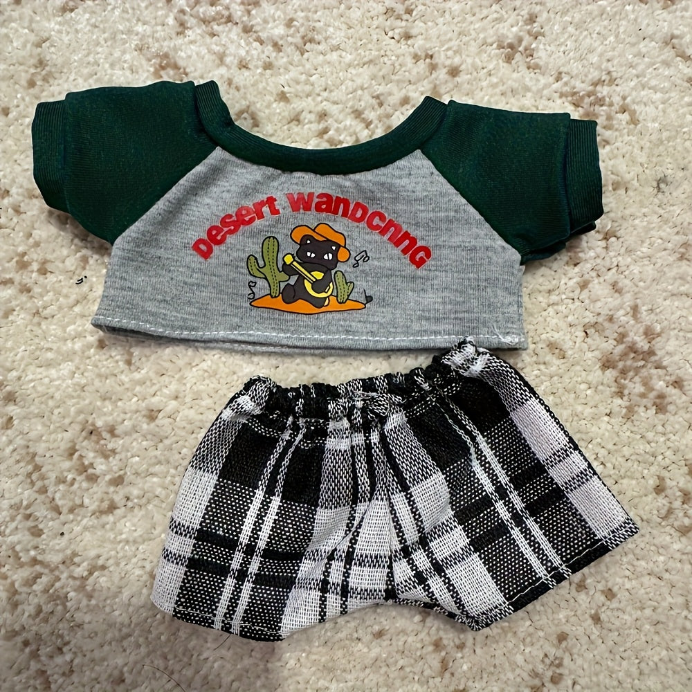Plush Doll T-shirt & Pants Suit 3 Colors