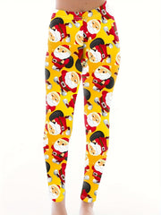 Women's Plus Santa Claus Print High Stretch Leggings