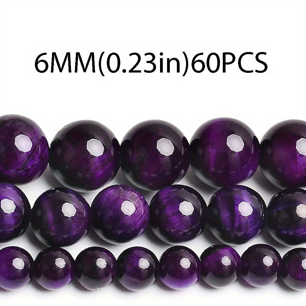 36pcs 6 8 10mm Sky Tiger Eye Loose Beads DIY Bracelets Necklaces Earrings
