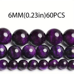36pcs 6 8 10mm Sky Tiger Eye Loose Beads DIY Bracelets Necklaces Earrings