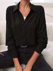  Jacquard Button-Up Collar Shirt