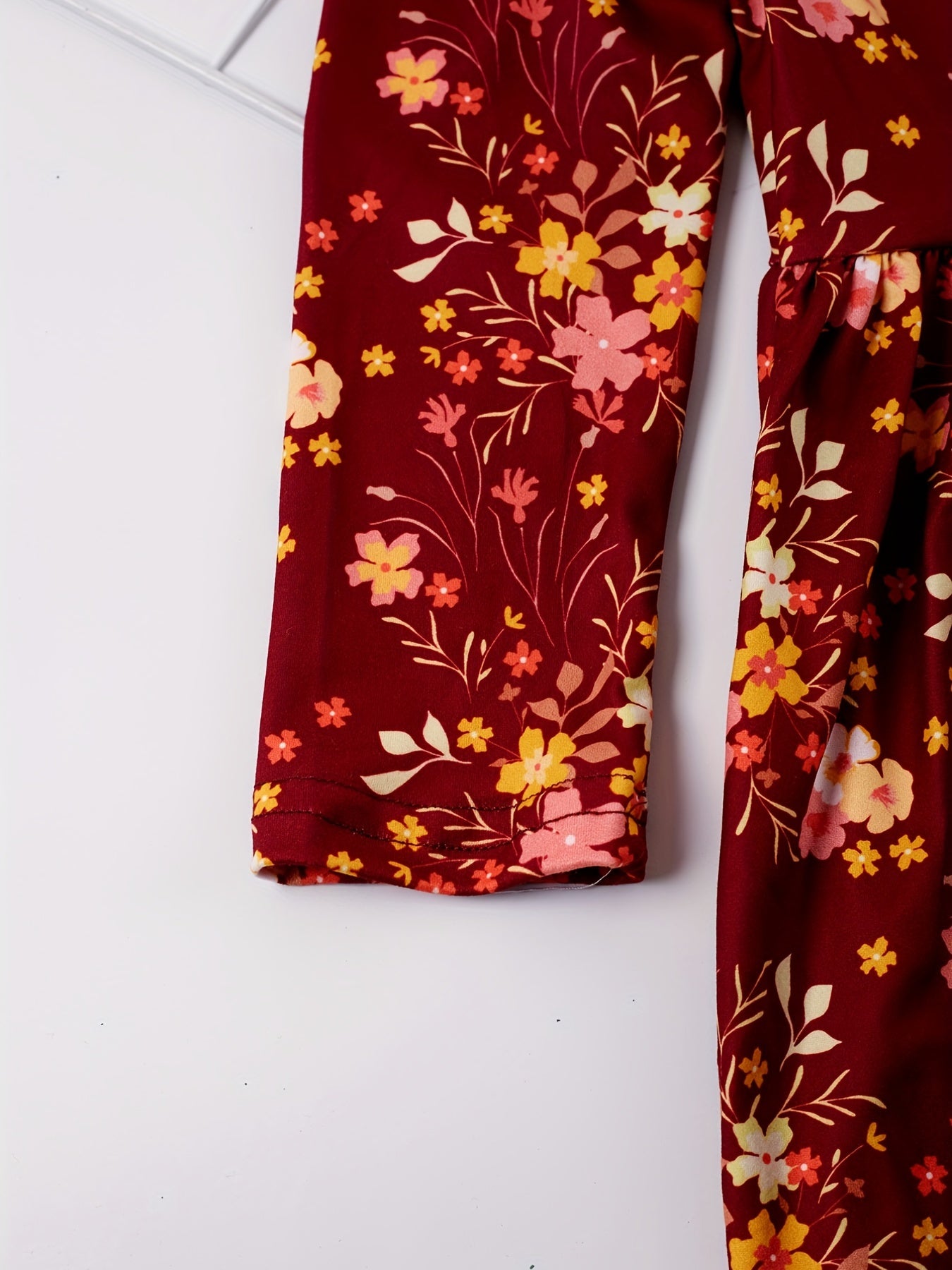 Floral Graphic Princess Dress for Toddlers Girls