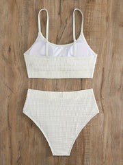  Boho Bikini Set Smocked Push Up Bra & High Waisted Panty Swimsuit