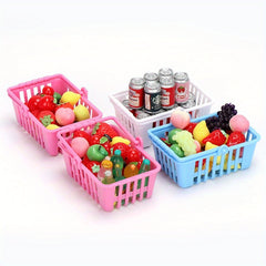 Set of 4 Mini Shopping Basket Dollhouse Accessories for Dolls