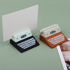 Wood Typewriter Message Business Card Sticky Note Holder