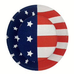 Unisex Independence Patriotic Fedora Cap Flat Brim Top Hat