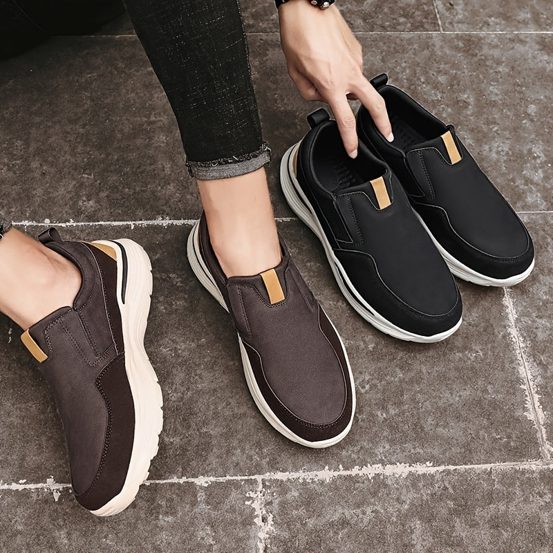Men's Platform Loafers Comfort Slip On Casual Shoes