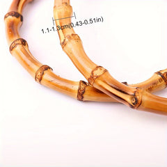 1pc Bamboo Handle Diy Bag Material Wooden Bamboo Ring Bamboo Bag Handle
