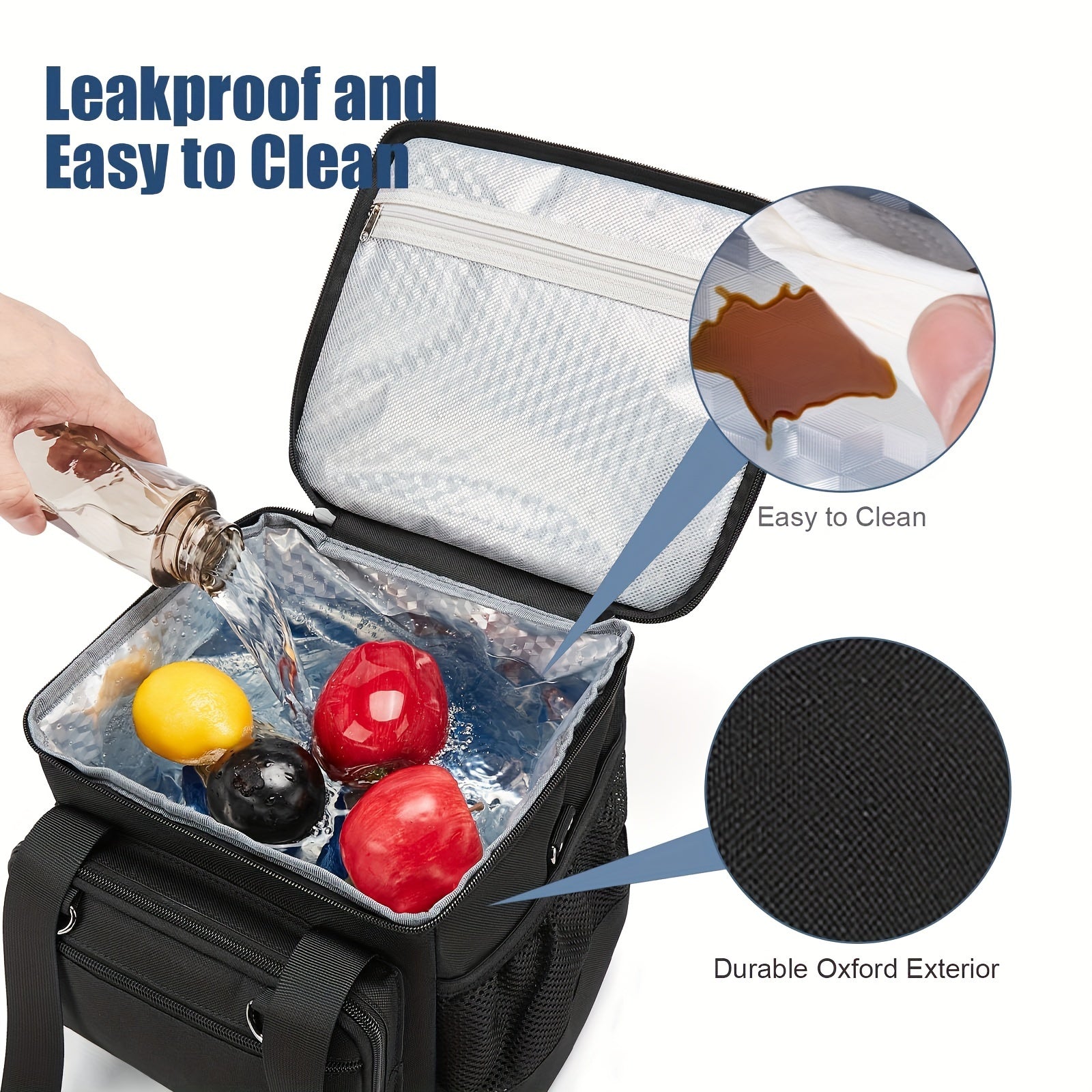 FLXUR Dual Layer Insulated Lunch Bag Leakproof Portable Lunch Box