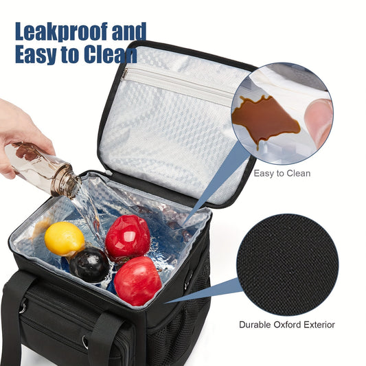 FLXUR Dual Layer Insulated Lunch Bag Leakproof Portable Lunch Box