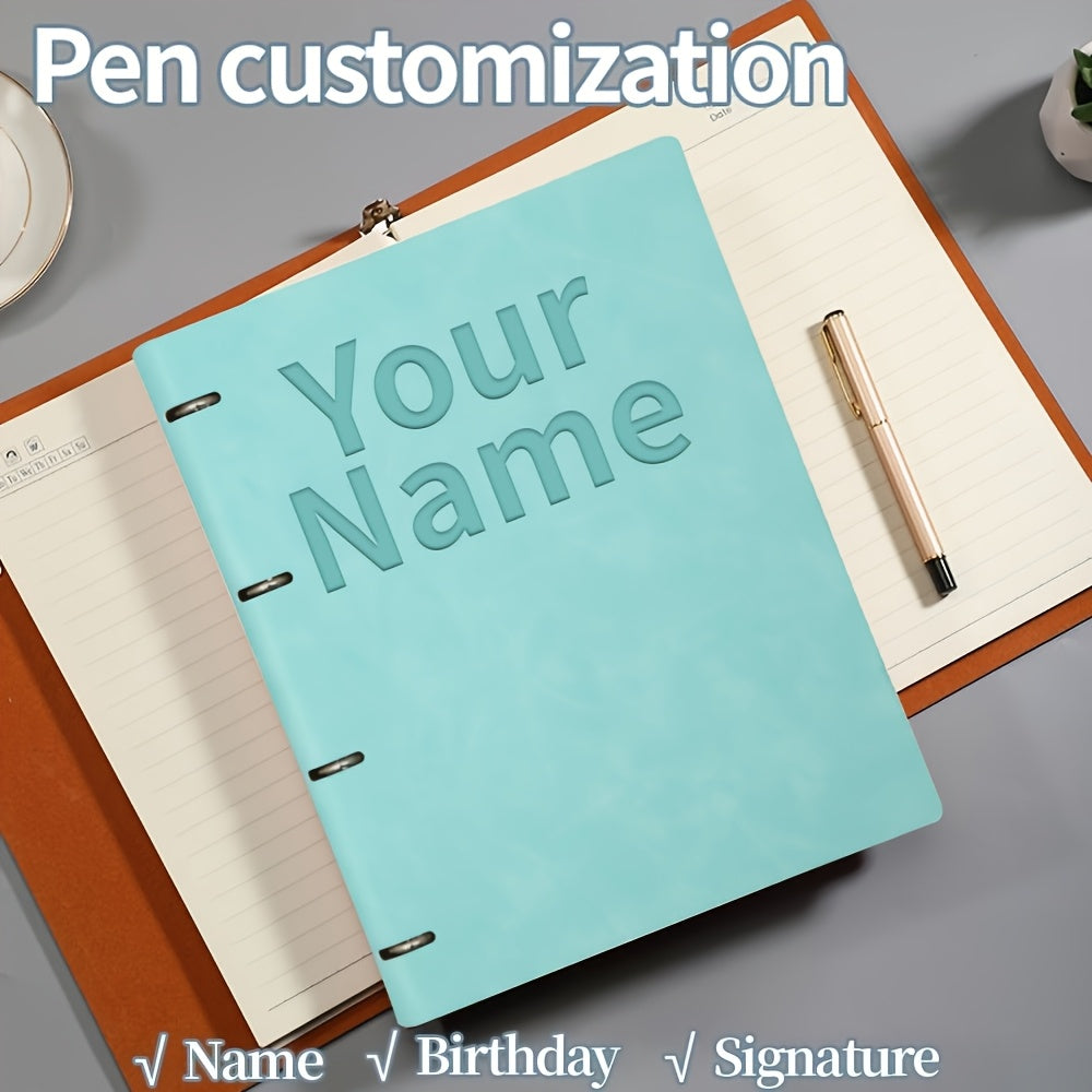 Personalized A4 Faux Leather Folder - Custom Name Option