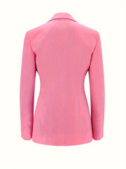  Solid Long Sleeve Lapel Casual Blazer