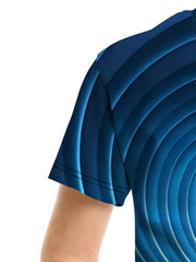 Swirl Line 3D Print Boy's Short Sleeve T-shirt Breathable Casual Top