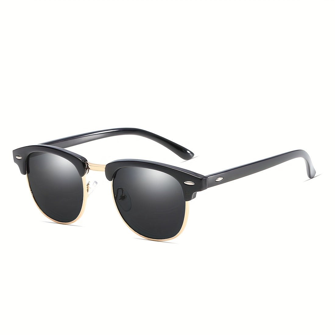 Metal Semi Rimless Sunglasses Vintage Punk UV400 Sunshade Eyeglasses