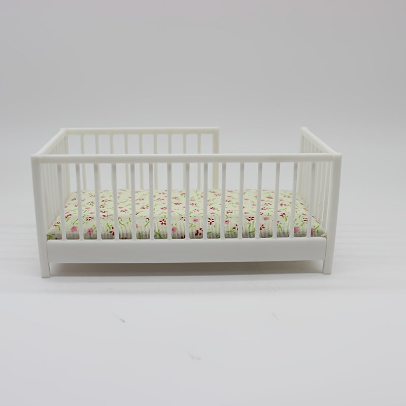 1:20 Scale Crib Model with Fence, Charming Dollhouse Accessory
