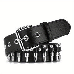 Men's Rivet Leather Belt Bullet Studded Belt
