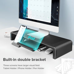 LLANO Desktop Computer Stand, Adjustable, Holds up to 45kg