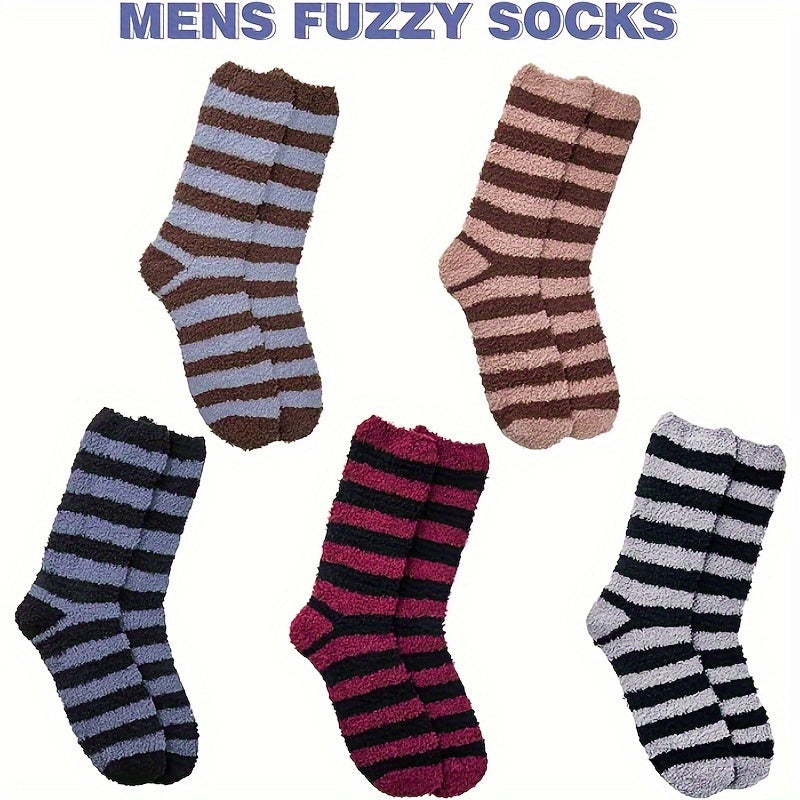 5 Pairs Men's Fluffy Winter Thermal Cozy Sleep Socks