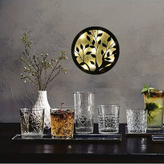 Children's Room Decoration Wall Clock LED Creative Lamp Retro Wooden Sign