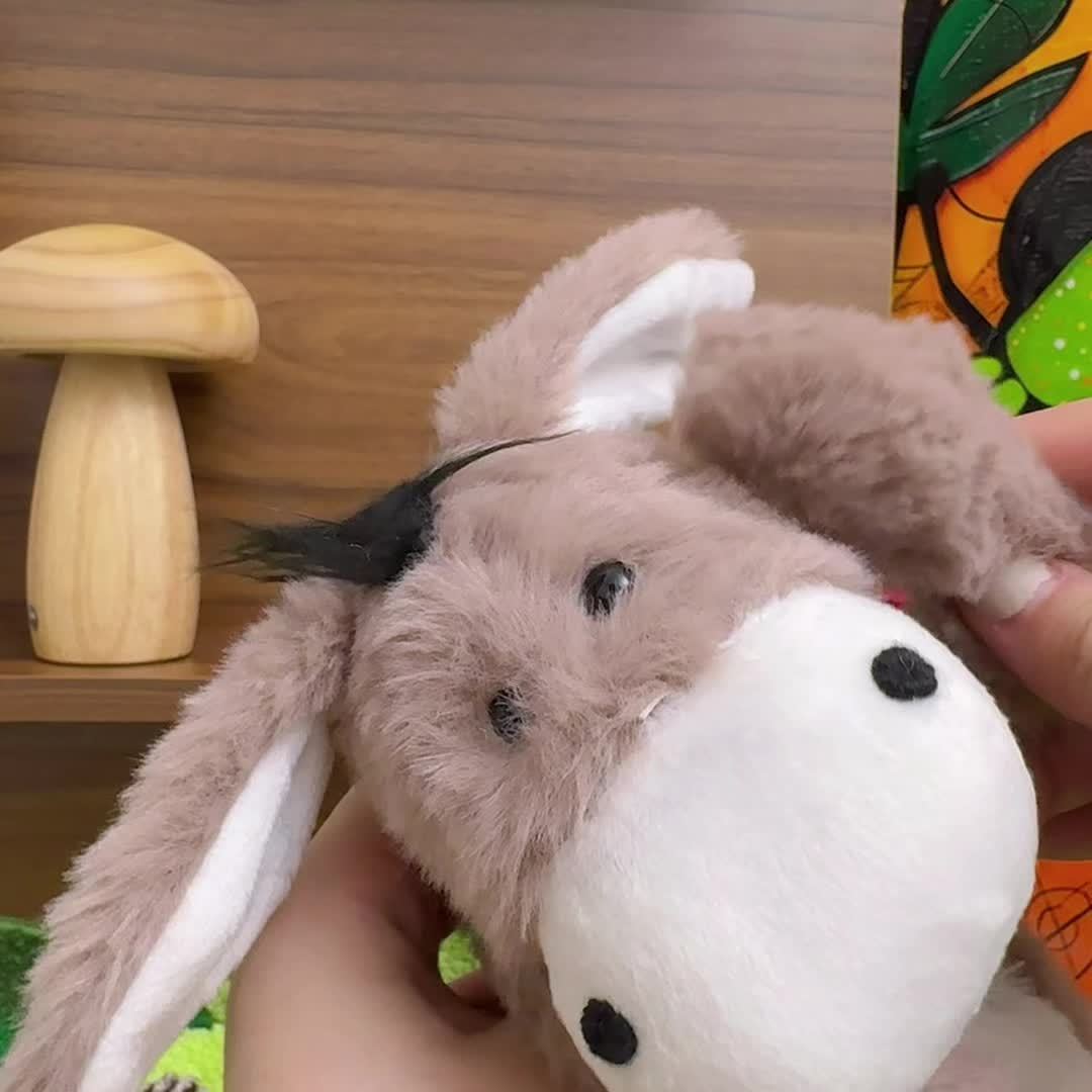 Cute Donkey Plush Toy with Pink Bow & Polka Dot Legs
