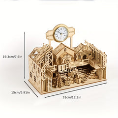 Christmas Clock 3D Wooden Puzzle Assembled Children's Toy Gift