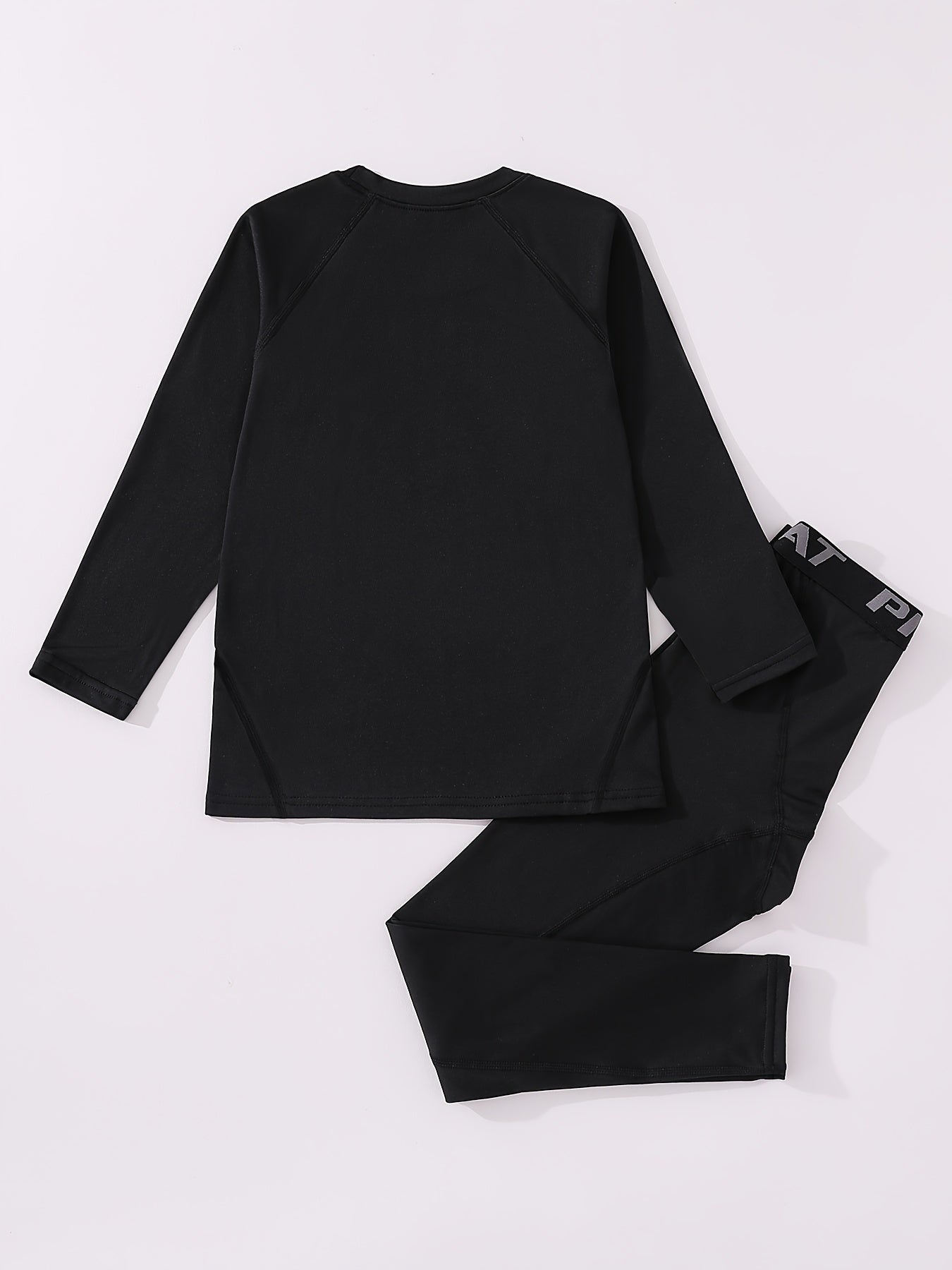 Kids Compression Fleece Set Cartoon Shoes Pattern Crew Neck Pullover