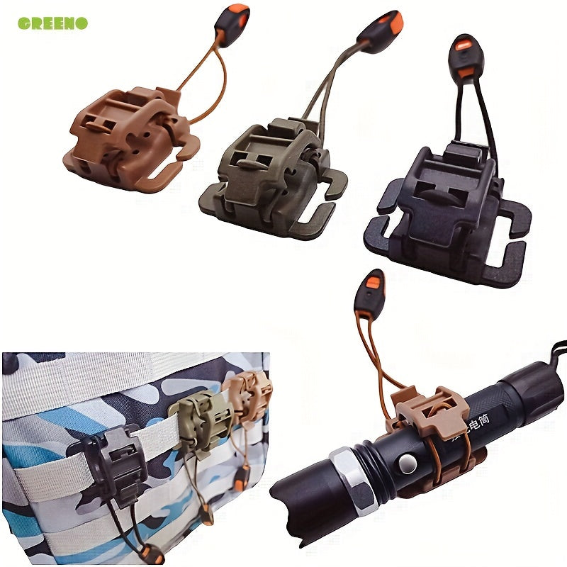 2pcs Elastic Rope Tactical Clips Hanging Whistle Buckle