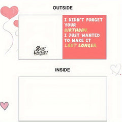 Funny Belated Birthday Card Last Longer - Late Sorry Card