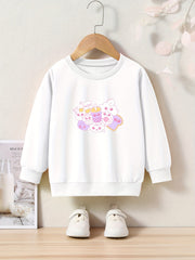 OERYUI Kids Milk Tea Graphic Sweatshirt Comfy Pullover